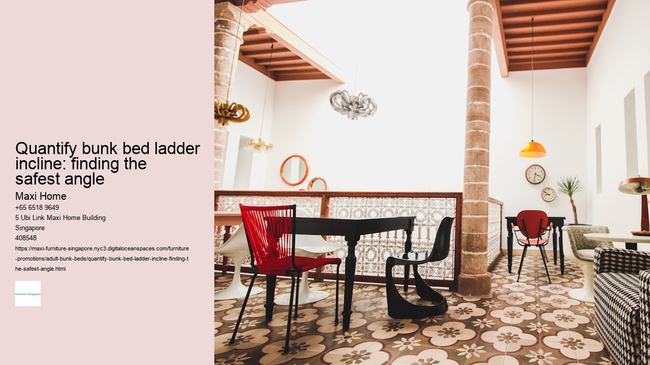 Quantify bunk bed ladder incline: finding the safest angle