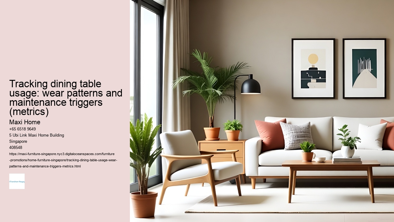 Tracking dining table usage: wear patterns and maintenance triggers (metrics)