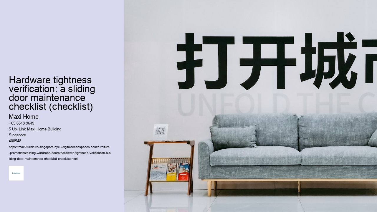 Hardware tightness verification: a sliding door maintenance checklist (checklist)