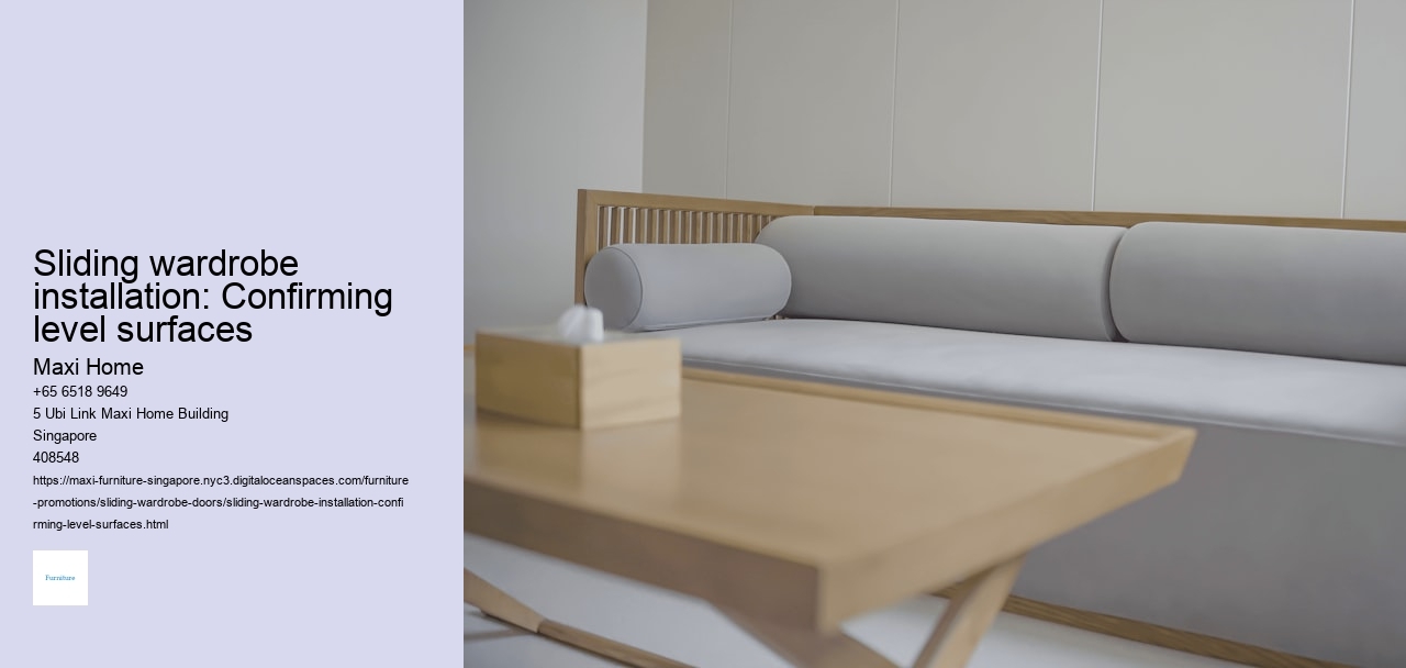 Sliding wardrobe installation: Confirming level surfaces